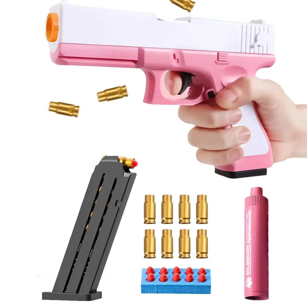 100 Soft Foam Bullets + 32 Shells For Glock Toy Gun Colt Pistol Shooting Games Kids Toys Dropship Shopify
