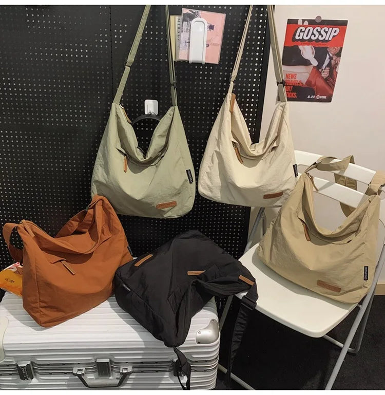 Japanese Women Men Shoulder Crossbody Bag Large Canvas Messenger Bags for Student 2024 Brand Book Bags Female Handbag Satchels