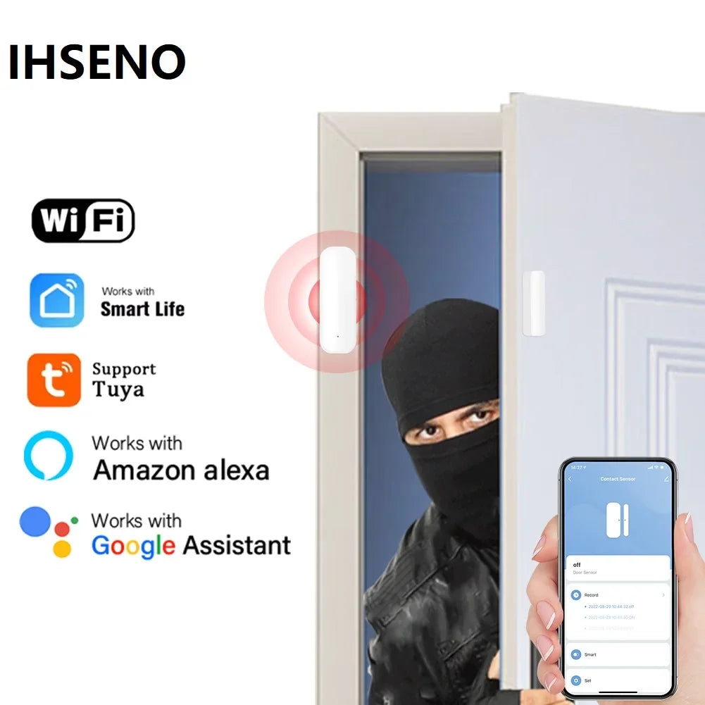 Tuya WiFi Door Sensor Window Sensor Smart Home Wireless Door Detector Smart Life APP Remote Control for Alexa Google Home