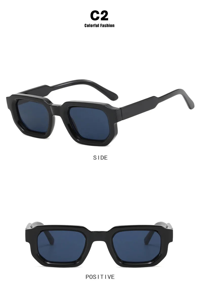 Popular Vintage Sunglasses Women Men Square Sun Glasses Punk Polygon Eye Glasses Goggle for Male Female Rectangle Sunglasses 