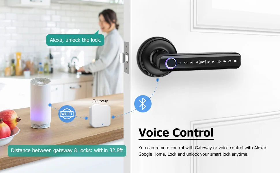 smart home cerradura inteligente tuya smart door lock safe fingerprint locker keyless entry digital door lock home apartment