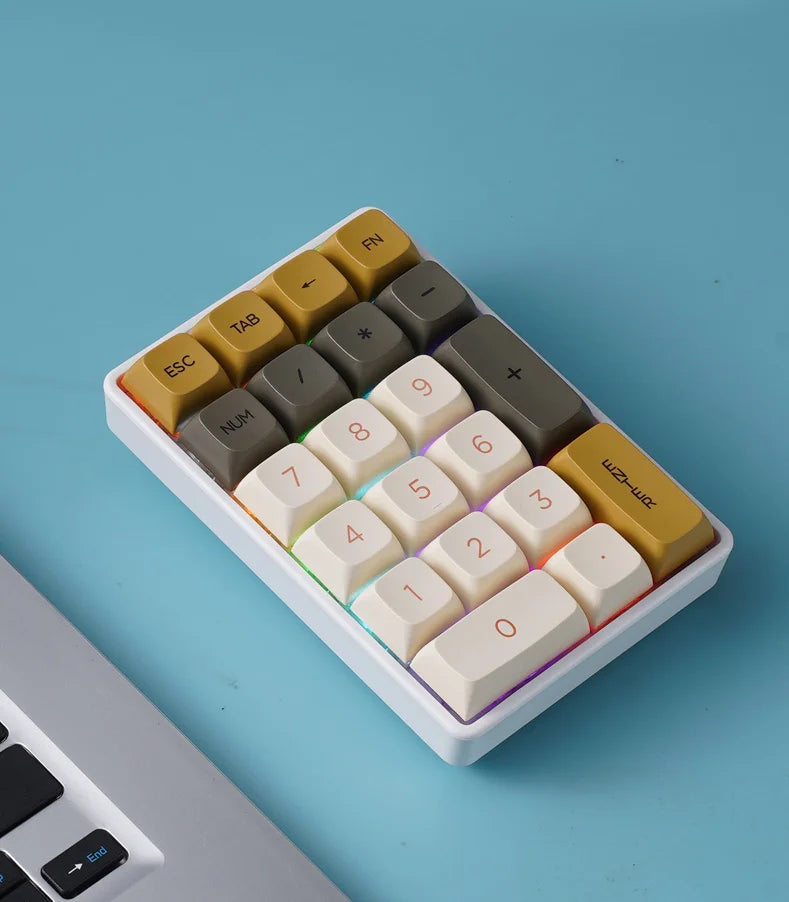 K21 21-Key Mechanical Keyboard, BT/2.4Ghz/USB-C Connection, Colourful Lighting, Full Key Hot-Swap for PC Laptops