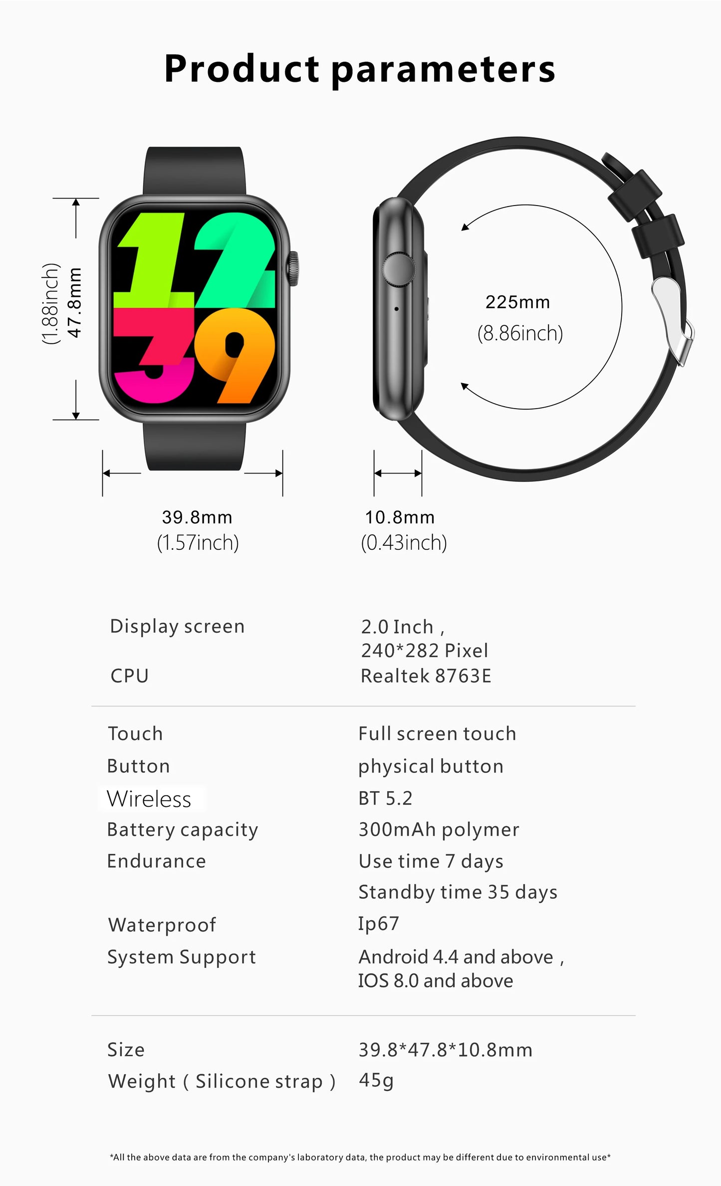 AI Voice Assistant Smart Watch, 2.0'' HD Screen Fitness Tracker with Temp Check/ Breathing Exercise/ Flashlight/ 100+Sports