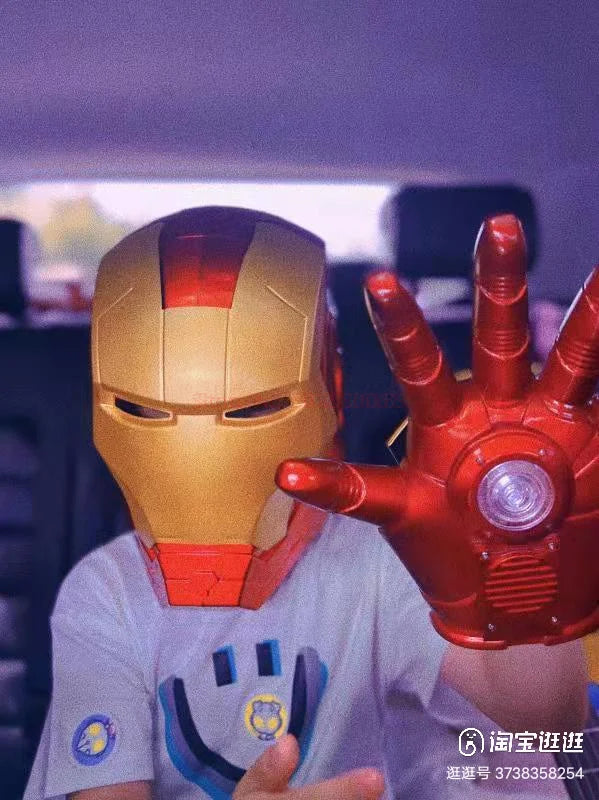 In Stock New Marvel Avengers Iron Man Helmet Cosplay 1:1 Light Led Ironman Mask Pvc Action Figure Toys Child Adult Gift