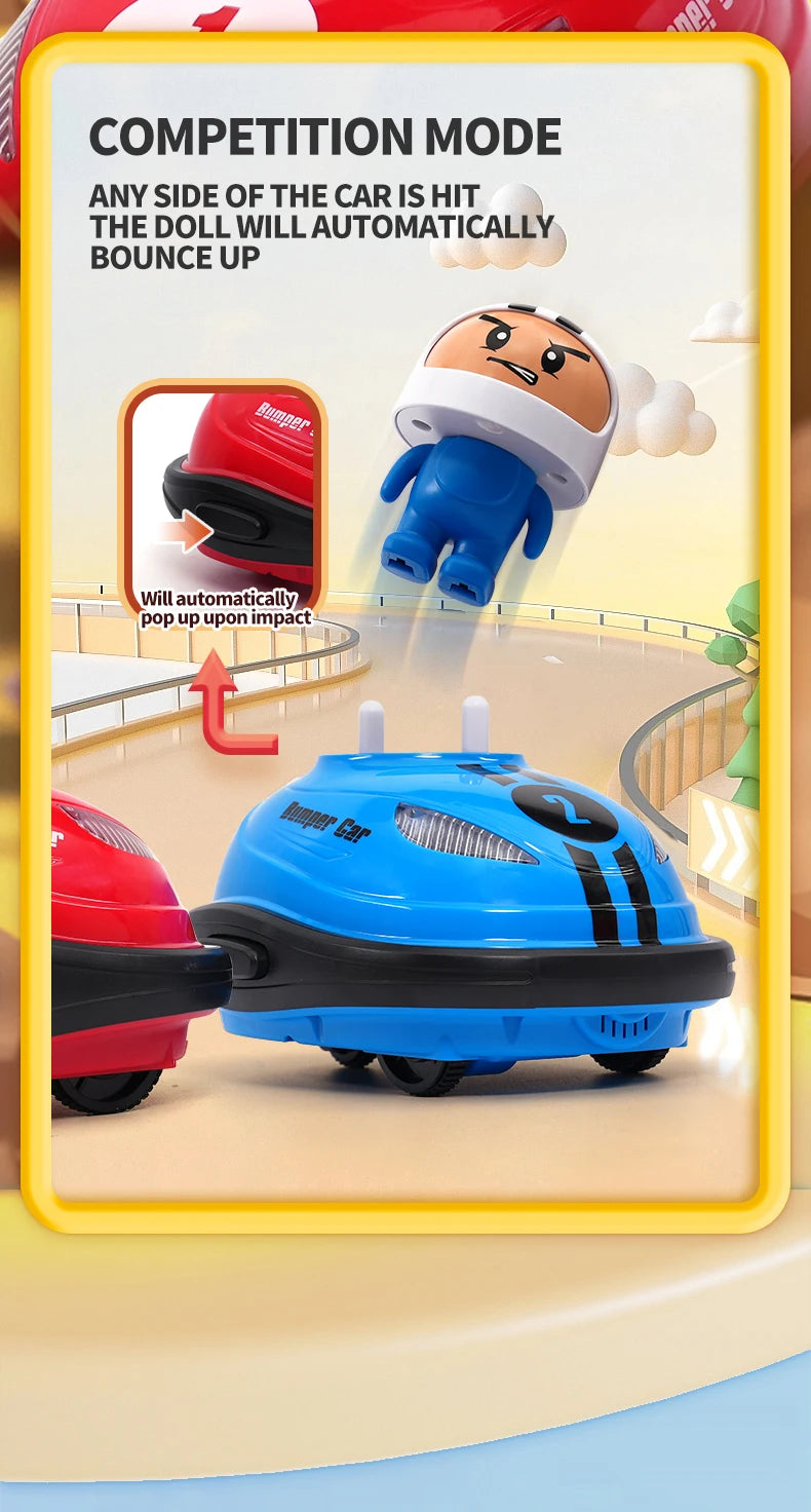 RC Toy 2.4G Super Battle Bumper Car Pop-up Doll Crash Bounce Ejection Light Children's Remote Control Toys Gift for Parenting
