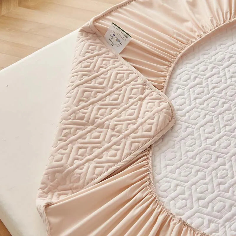 Pure Cotton Soft Quilted Mattress Cover Anti-bacterial King Size Customized Bed Pad Protector Cover Not Included Pillowcase