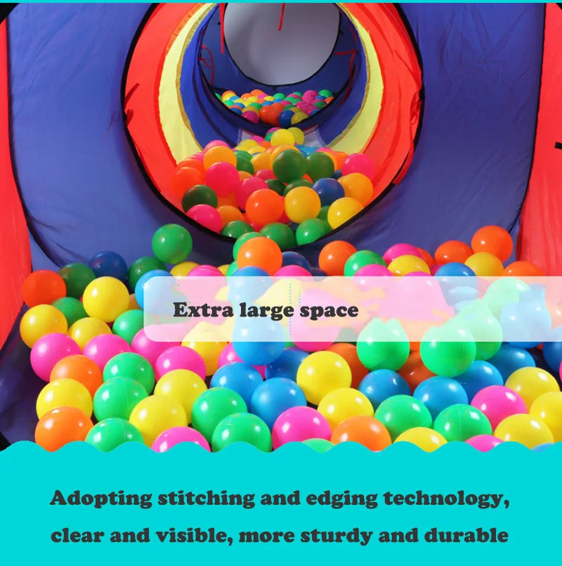 3-5 Pcs Portable Children's Camping Tent Kids Beach Tent Ocean Ball Pool Kids Tent Pop-up Tent Play House Baby Crawling Tunnel