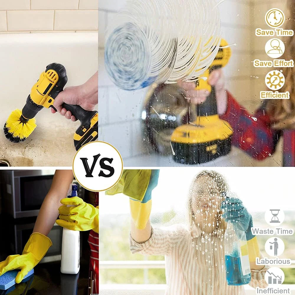 2/3.5/4''Electric Scrubber Brush Drill Brush Kit Plastic Round Cleaning Brush Tool For Glass Car Tires Bathroom Nylon Brushes
