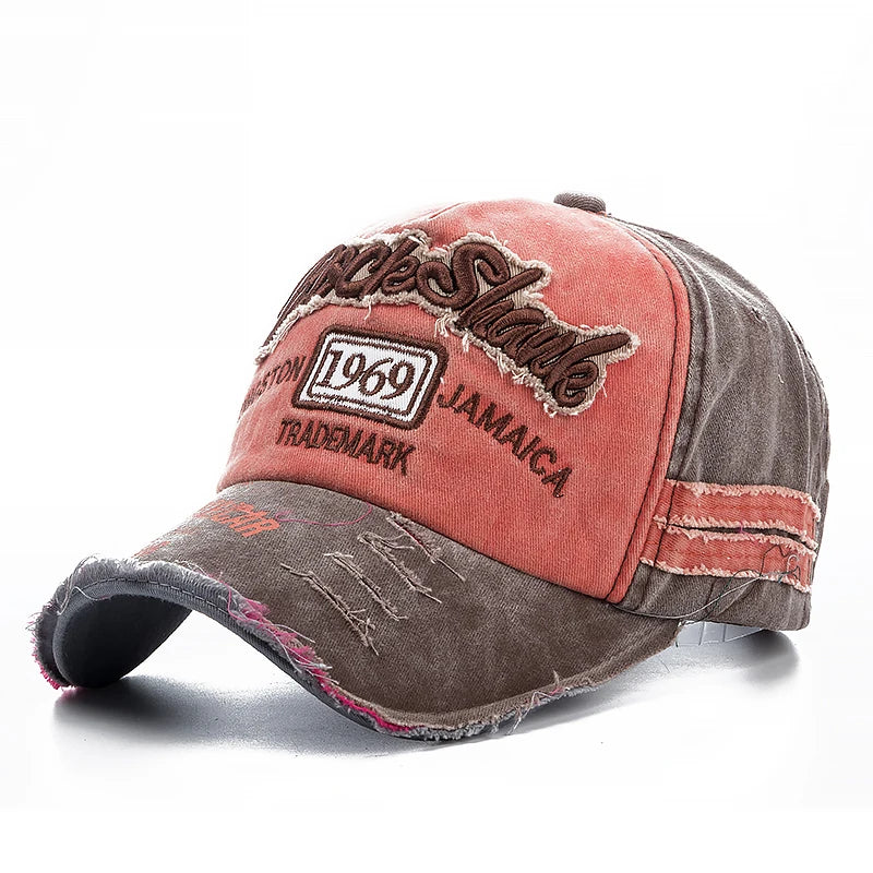 2024 High Quality Washed cowboy letters Cotton Cap For Men Women Adjustable Autdoor Sun protection hat Rock Shark Baseball Caps