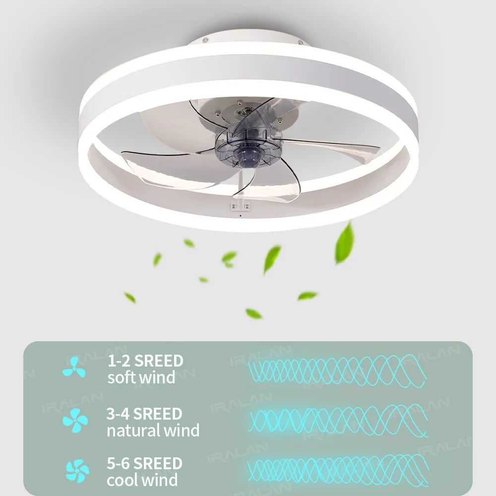 Modern Ceiling Fan (With Lighting) Silent LED Dimmable Ceiling Fan (With Remote Control) for Bedroom Study Dining Room,