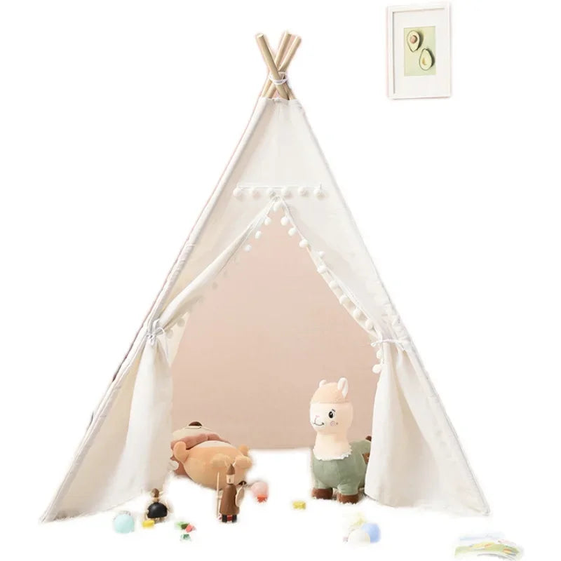 Portable Children Tents Tipi Play House Kids Cotton Canvas Indian Play Tent Wigwam Child Little Beach Teepee Party Room Decor