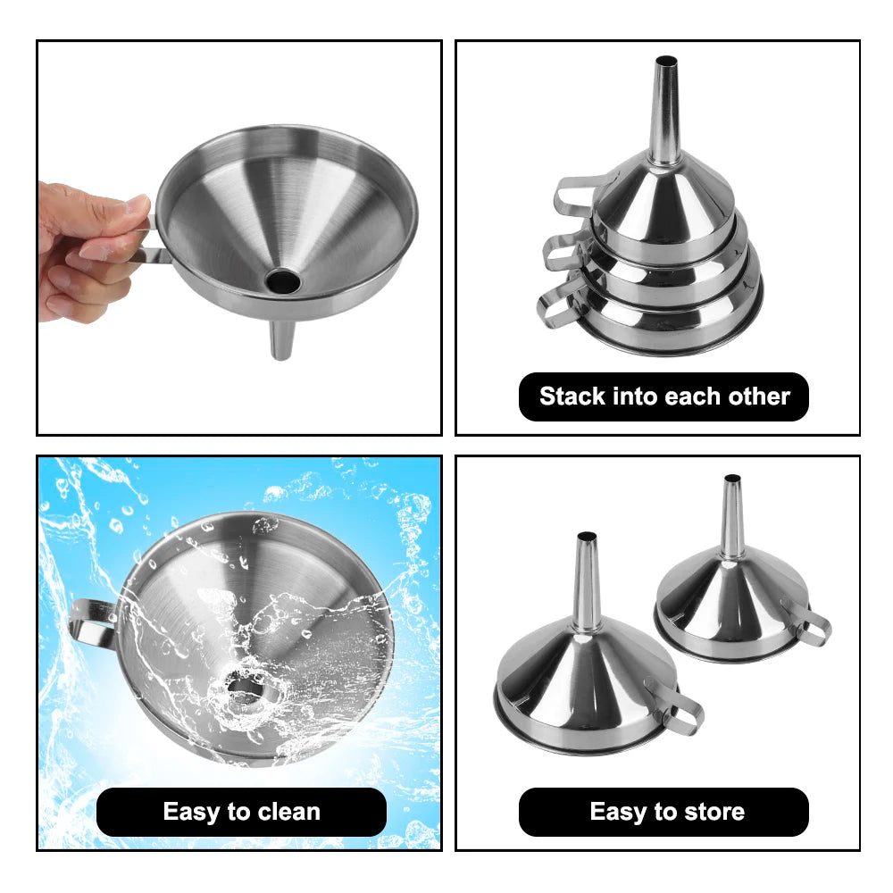 Metal Funnel For Canning Kitchen Tools Kitchen Accessories Wide Mouth Funnels Bar Wine Beer Oil Flask Funnel