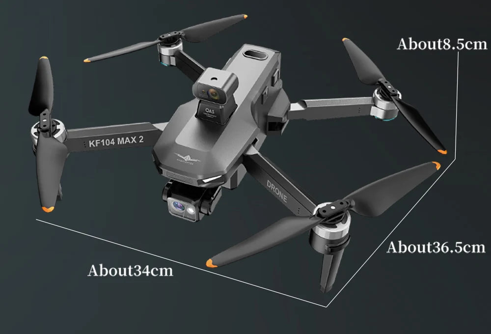 KF104 MAX2 4K Dual Camera Professional Drone with Screen RC Quadcopter GPS Wide Angle 3-Axis Gimbal Obstacle Avoidance Aircraft