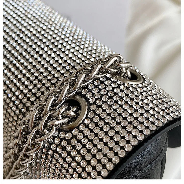 JIOMAY Mini Shoulder Bag for Women Designer Purses and Handbags Bling Rhinestone Clutch Bags Girls Chain Crossbody Bag Wholesale