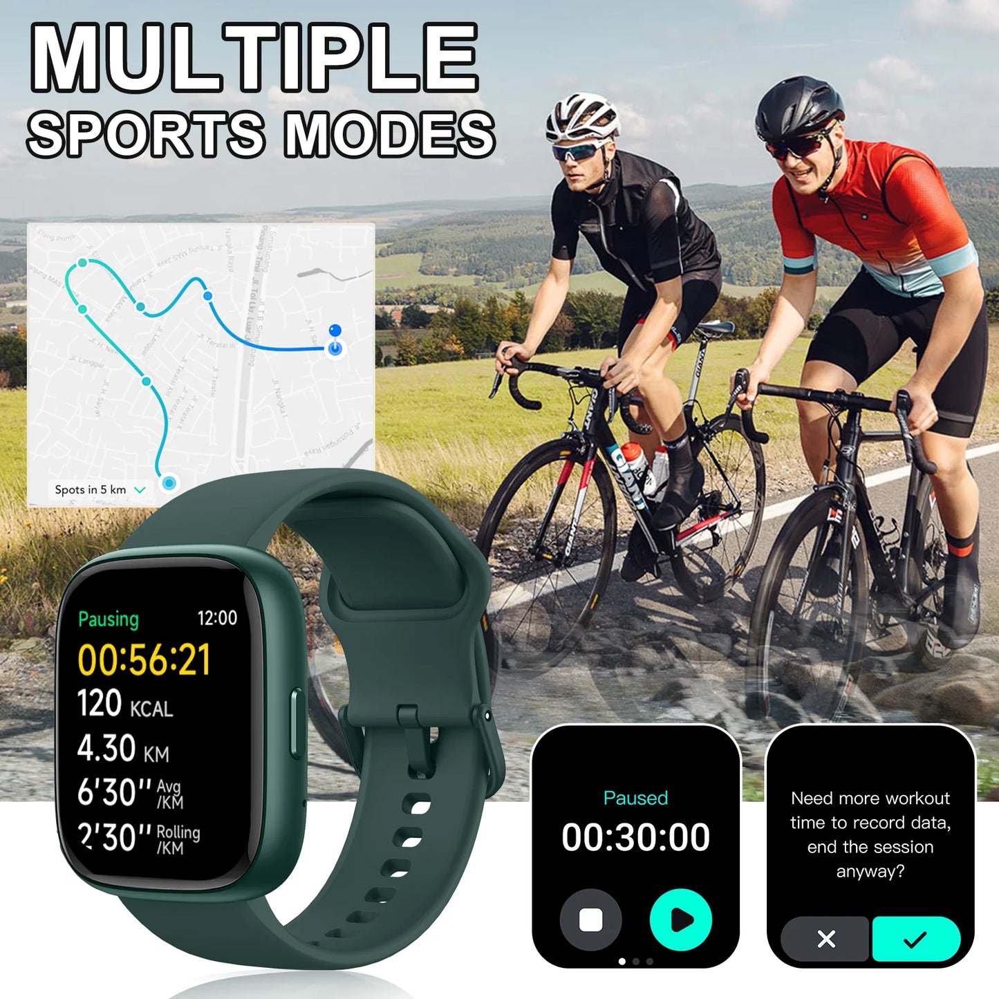 Alexa Smart watch, wireless calling /dial, calling reminder and rejection, SMS reminder, Custom Wallpaper,for iPhone/Andriod