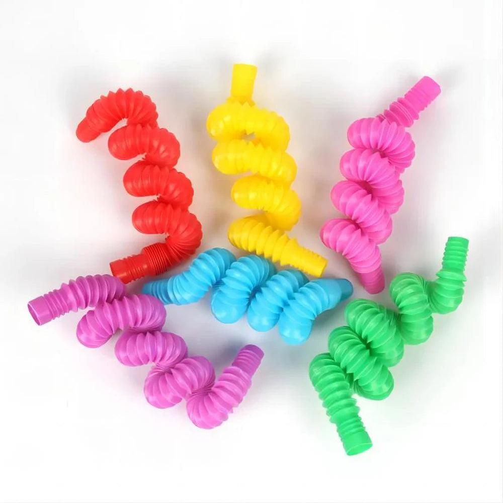 10-30PCS Colorful Telescopic Tubes Fidget Toys Plastic Sensory Pop Tubes Stress Relief Toys Adults Decompression Kids Toys Gifts
