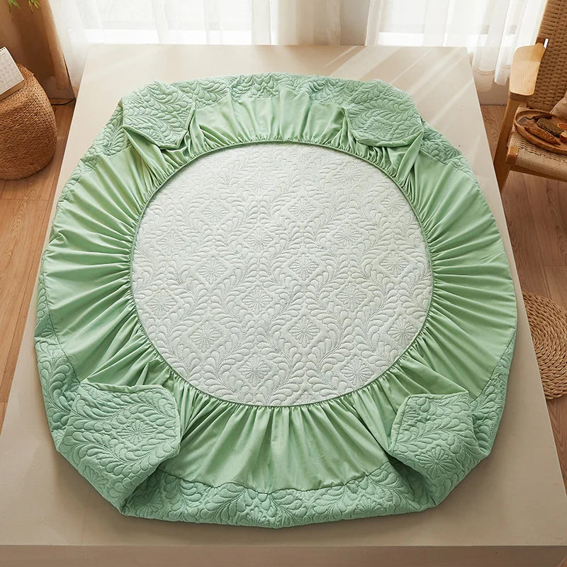 100% Waterproof Quilted Mattress Cover Protector Breathable Antibacterial Fitted Sheet with Elastic Band Queen King Bed Sheet