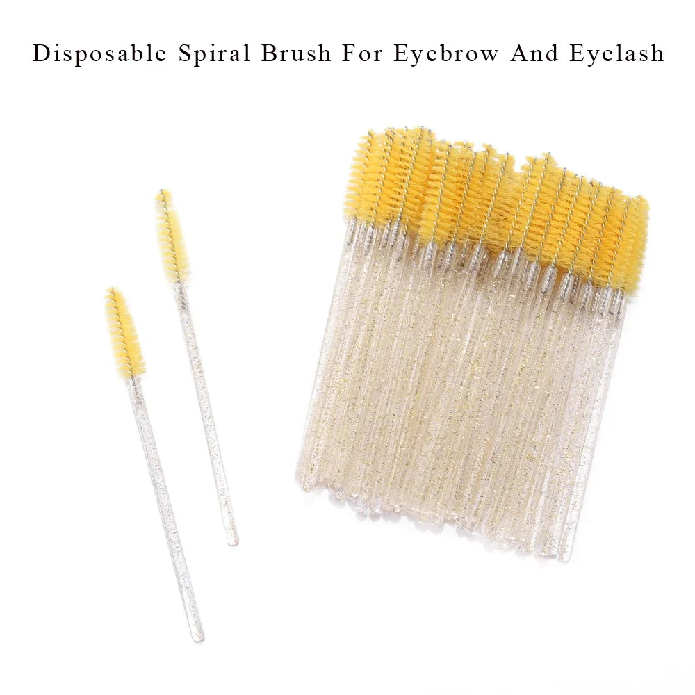 Wholesale 50pcs Disposable Eyelash Brushes Extension Crystal Eyebrow Brush Mascara Wand Eye Lashes Cosmetic Tool Makeup Beauty
