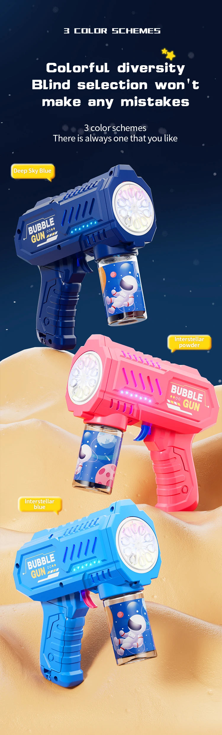 10 Hole Space Bubble Machine Outdoor New Product Children's New Product Hot Stage (Excluding Bubble Liquid and Battery)