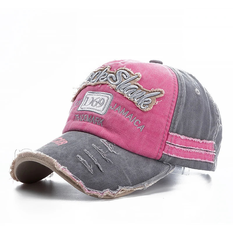 2024 High Quality Washed cowboy letters Cotton Cap For Men Women Adjustable Autdoor Sun protection hat Rock Shark Baseball Caps