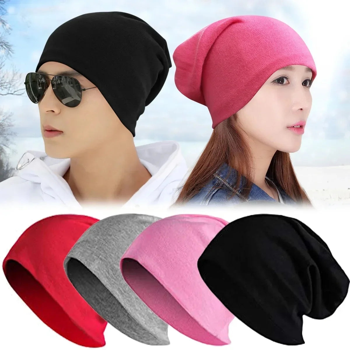 Winter Warm Beanie Hats for Men Women Stylish Casual Soft Stacking Knitted Bonnet Cap Unisex Stretchy Hip Hop Skullies Caps