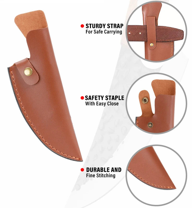 Handmade Forged Stainless Steel Boning Knifes Messer Full Tang Handle Bone Cleaver Knife Professional 6 Inch With Knives Cover