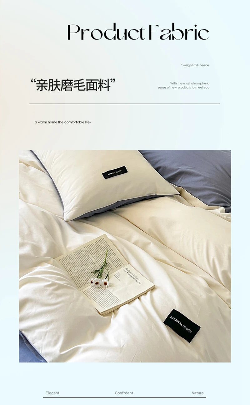 White Bedding Comforter Set with Pillowcase bed sheet Single Full Size Bed Linen Duvet Cover Set Queen/King Double Single Bed
