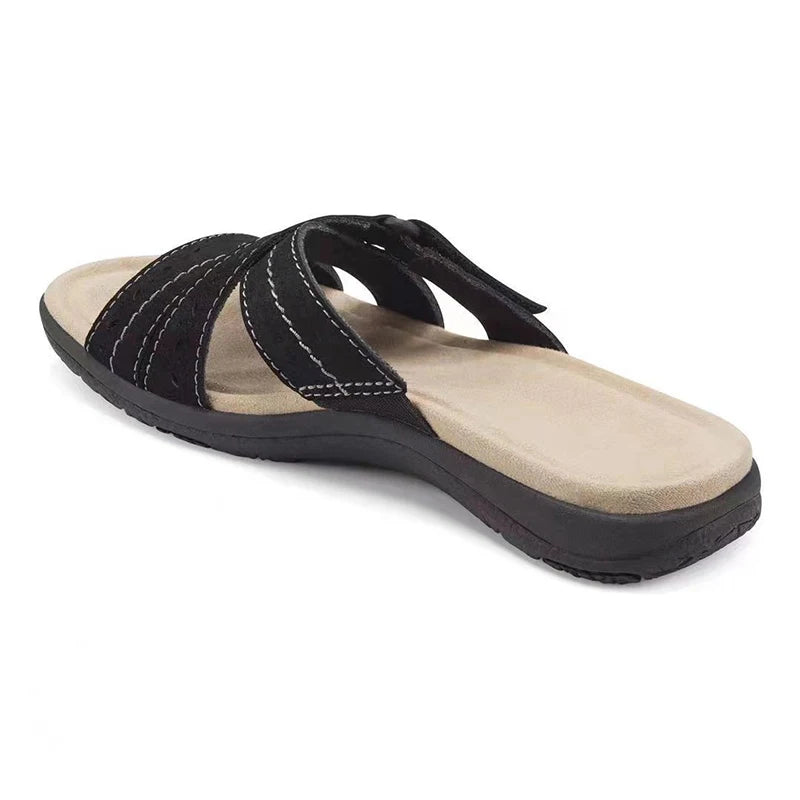 Woman Orthopedic Comfy Premium Round Toe Sandals Hollow Out Hook-and-loop Design сандали ортопедические Shoes Sandalias