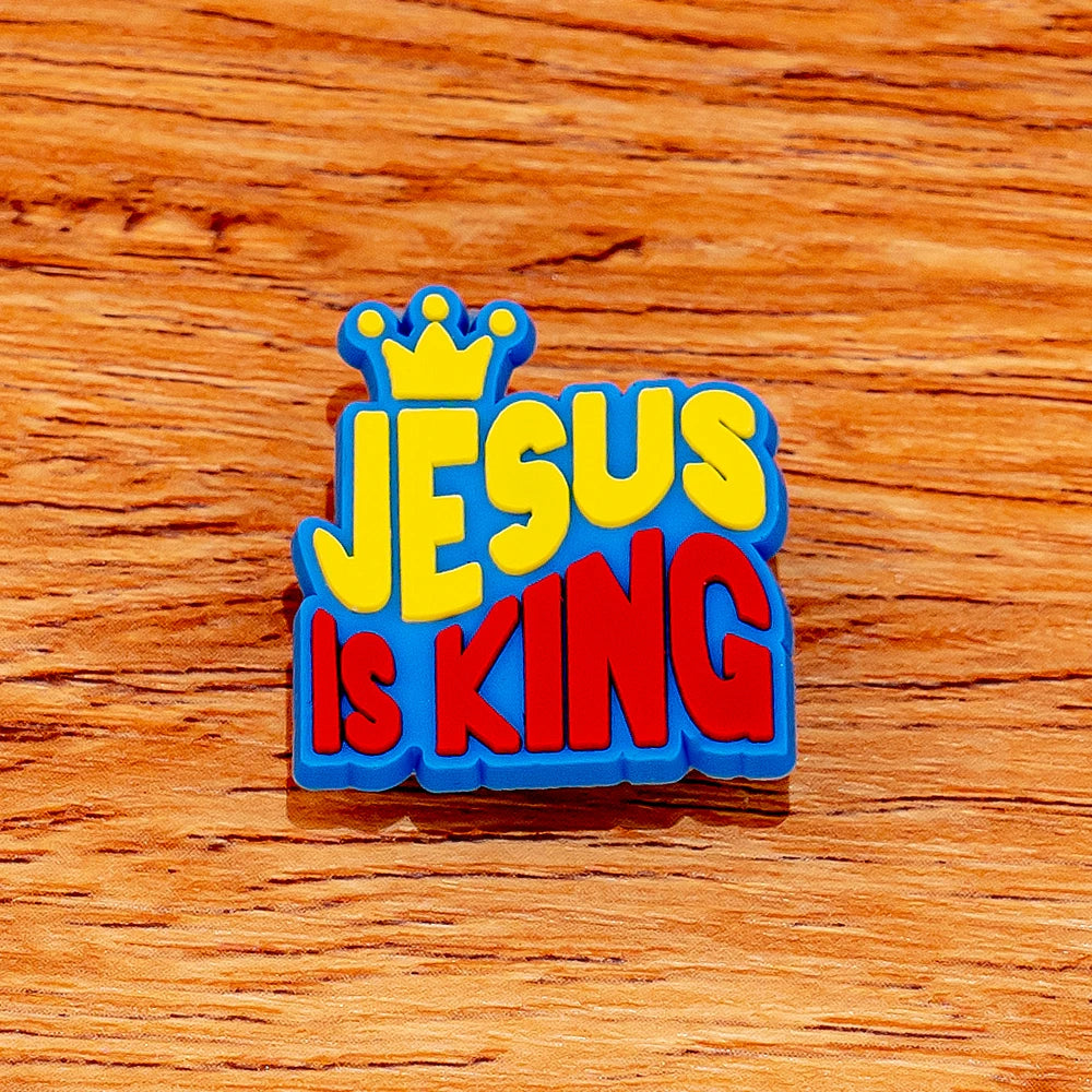1pcs PVC Religious Jesus Clog Shoe Charms Holy Bible Shoe Decorations Pins for Woman Men Party Favor Gifts DIY Clips Accessories