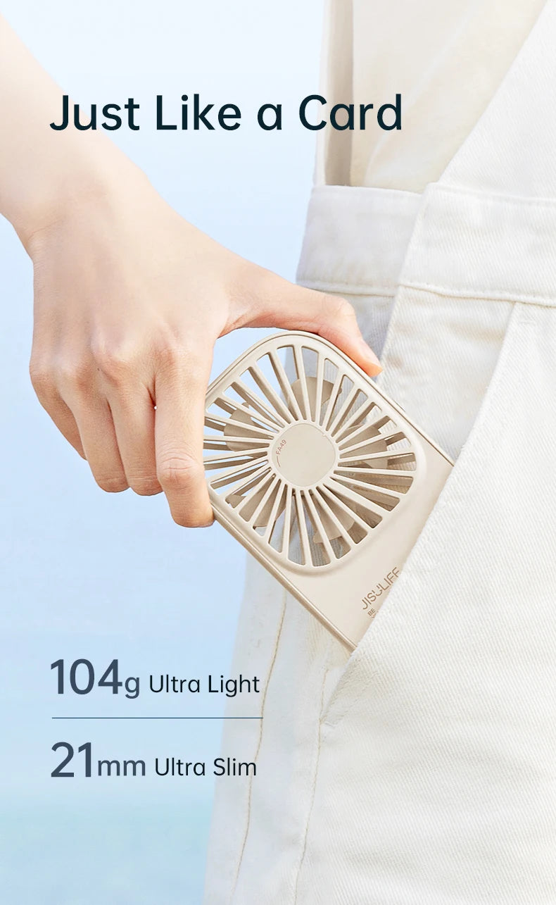 JISULIFE Mini Handheld Fan, Small Fans Portable with Bracket, USB Rechargeable Desk Fan ,Makeup Eyelash Fan ,Send Lanyard