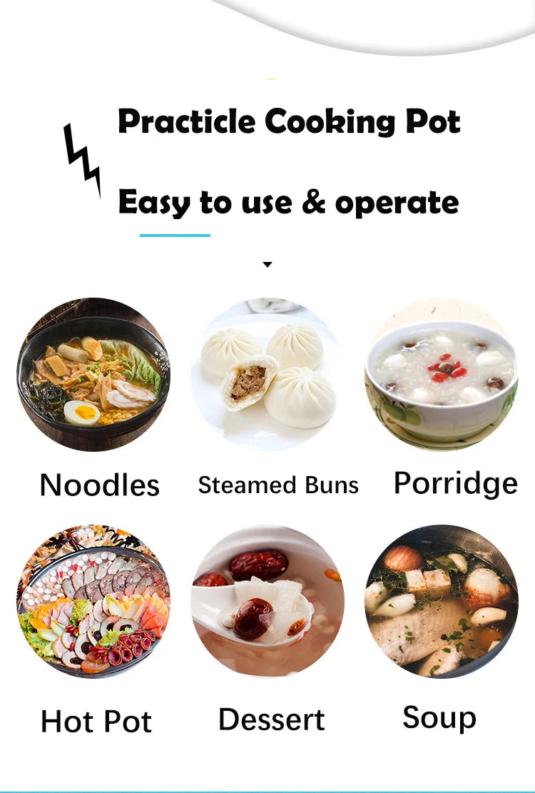 Multifunction Mini Electric Cooker 1-2 People Portable Hot Pot Multi Ramen Pot Mini Rice Cook Home Kitchen Appliance Korea 220V