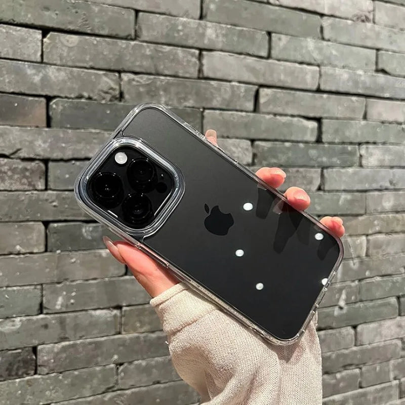 Transparent Shockproof Hard Acrylic Case For iPhone 15 14 13 12 Mini 11 Pro XS Max X XR 7 8 Plus SE 2 Soft Silicone Bumper Cover