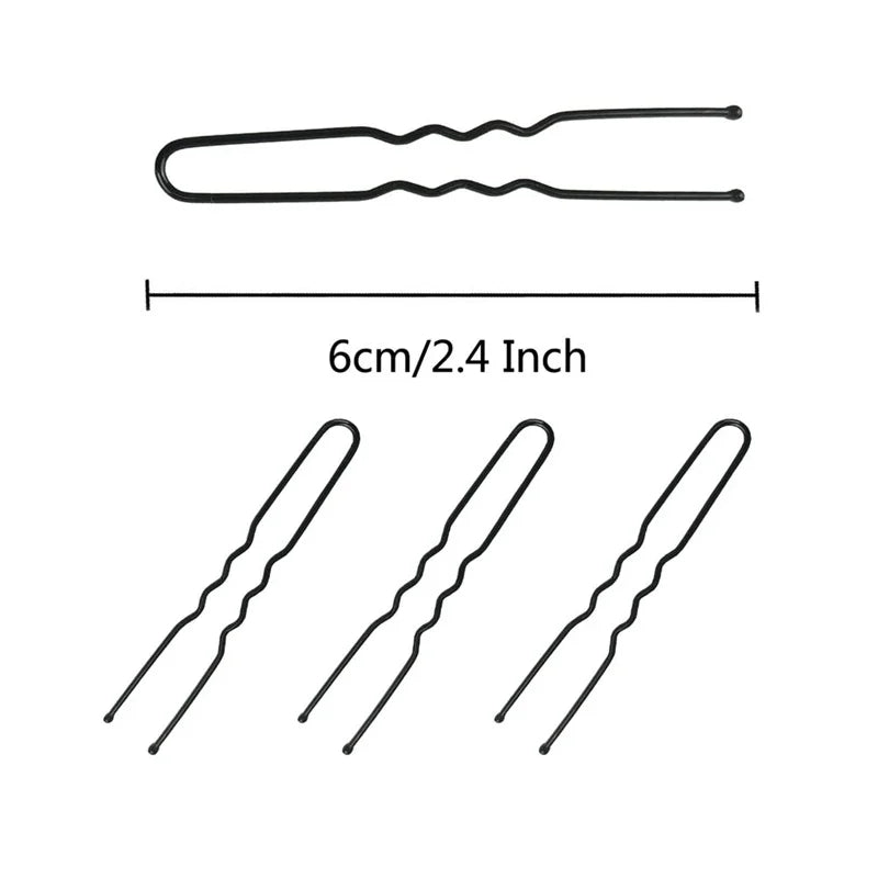 50pcs 6cm U Shaped Bun Hair Pin Hairpin Clip Gum Buckle Barrette Plier for Summer Women Bridal Accessories Headdress Decoration