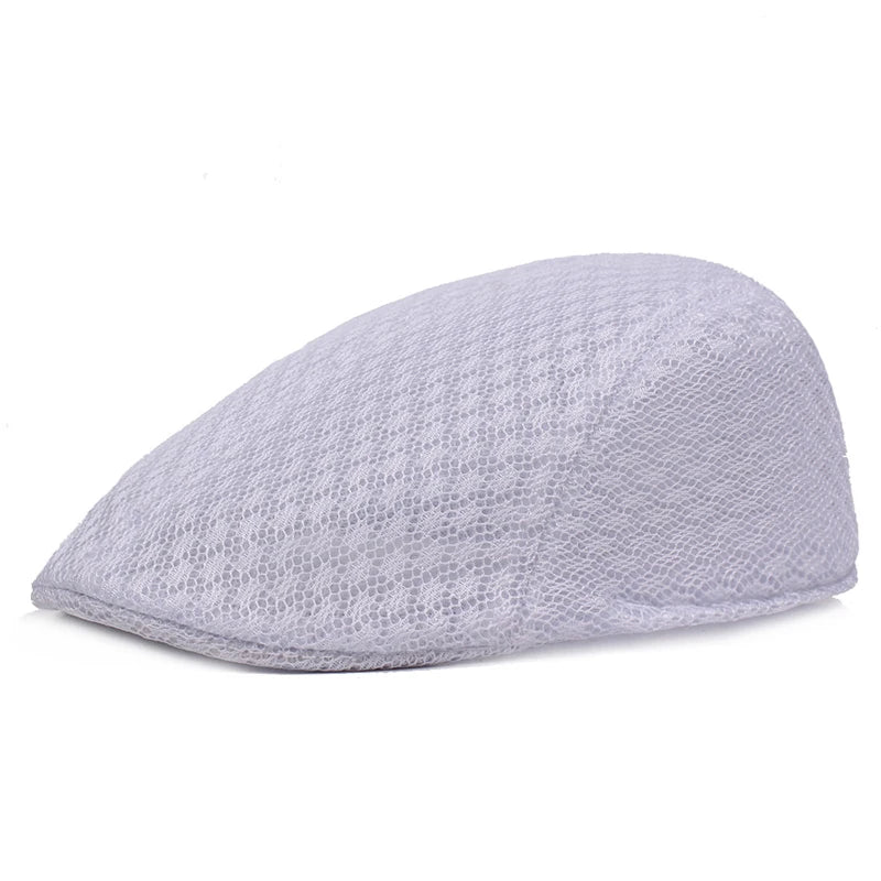 2024 New Summer Casual Beret Hat Unisex Mesh Flat Caps Newsboy Style adjustablr Fashion Breathable Summer Hat for Women Men Caps
