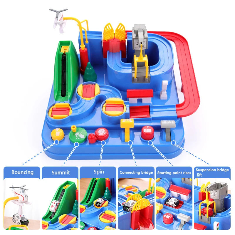 Car Train Track Sets Racing Rail Model Educational Toys Children Adventure Game Mechanical Interactive Animals Space Rocket Toy