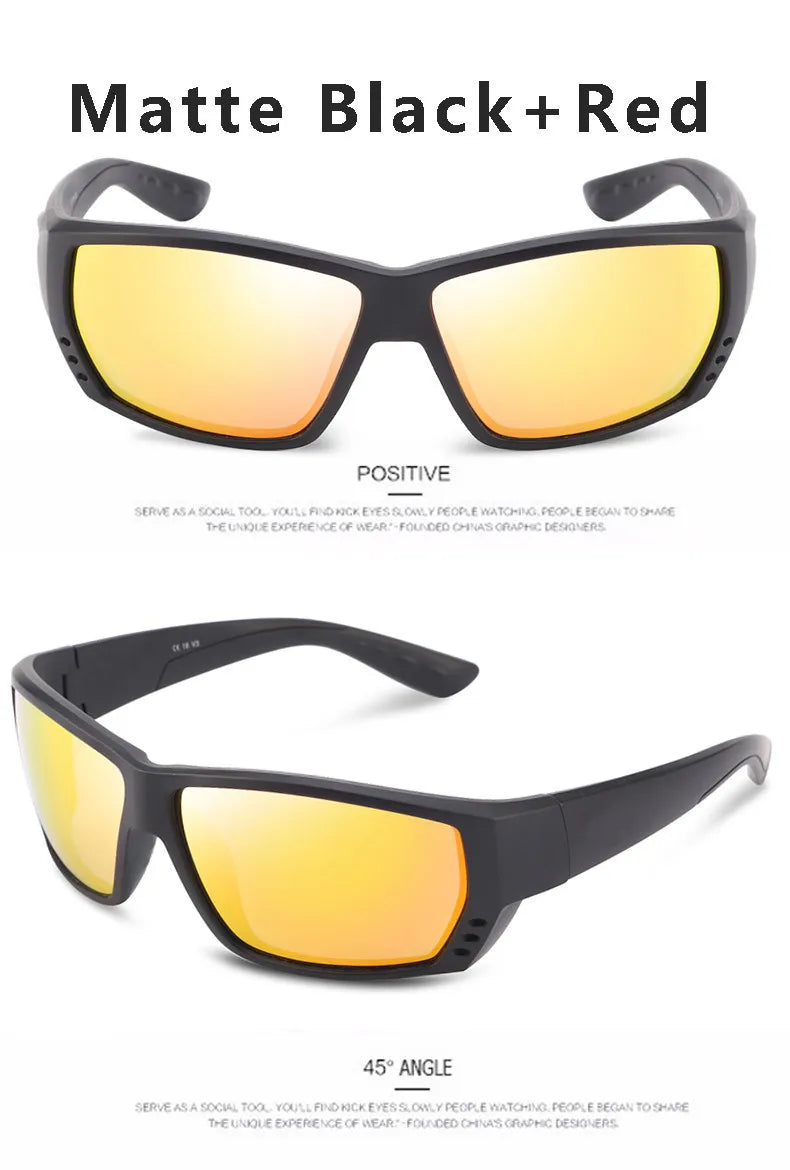 580P Tuna Alley Polarized Sunglasses Men Square Sunglasses For Men Fishing Eyewear Male Driving Sunglasses Oculos Travel Eyewear