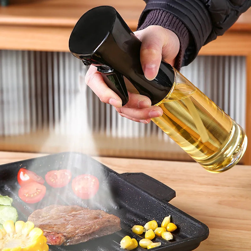 Oil Spray Bottle For Cooking Kitchen Olive Oil Sprayer For Camping BBQ Baking Vinegar Soy Sauce 200ml 300ml Kitchen Accessories