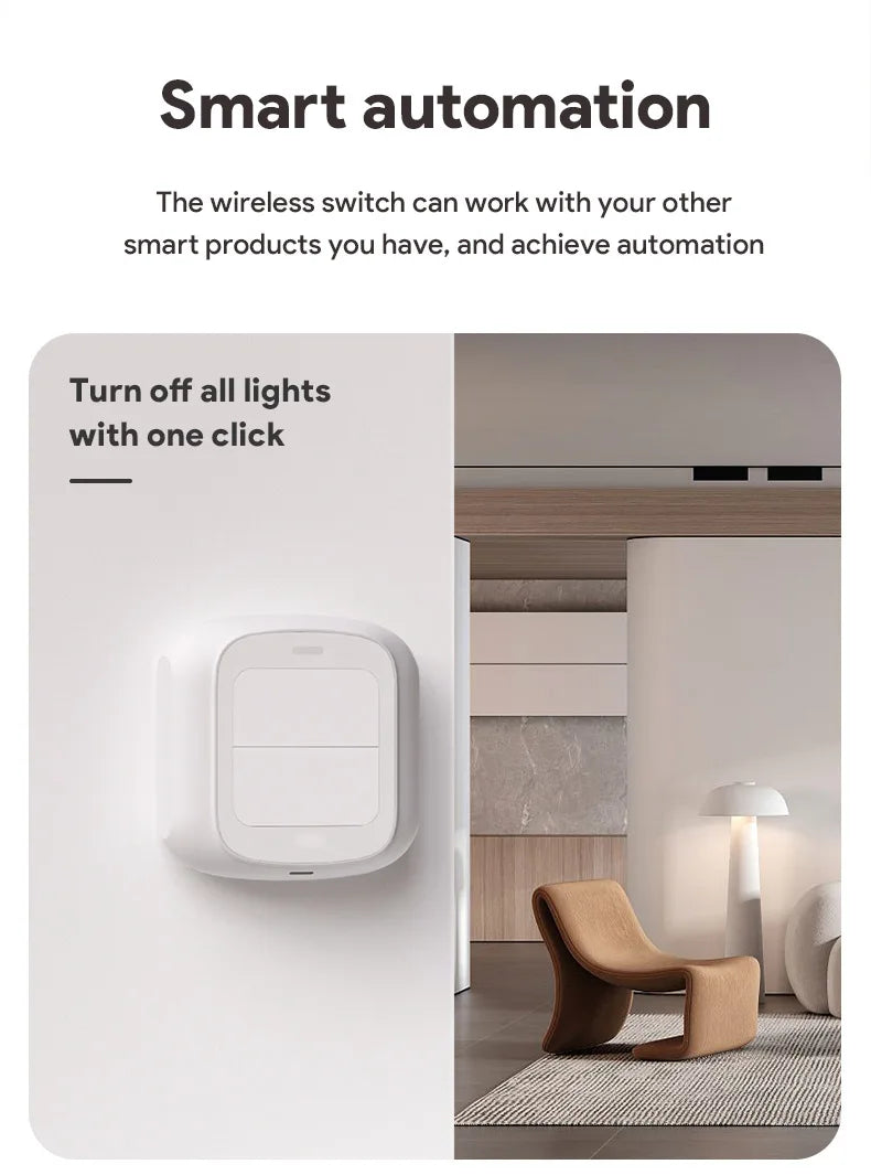 Tuya WiFi ZigBee 2 Gang Wireless 6 Scene Switch Push Button Smart Life APP Wireless Remote Control Automation Scenar Wall Switch