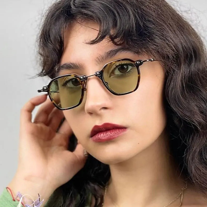 Small Square Sunglasses Riding Driving Sun Glasses Women Men Brand Designer Metal Frame Eyewear Shades Oculos De Sol UV400