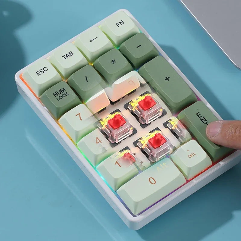 K21 21-Key Mechanical Keyboard, BT/2.4Ghz/USB-C Connection, Colourful Lighting, Full Key Hot-Swap for PC Laptops