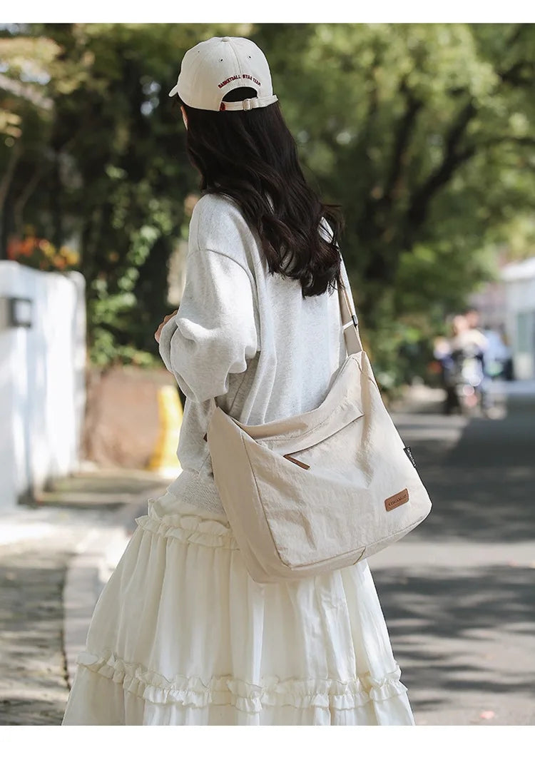 Japanese Women Men Shoulder Crossbody Bag Large Canvas Messenger Bags for Student 2024 Brand Book Bags Female Handbag Satchels