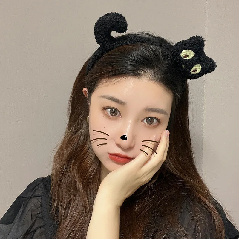 Cartoon Cute Headband New Plush Big Eyes Headband Women's Face Wash Headband Children's Headwear