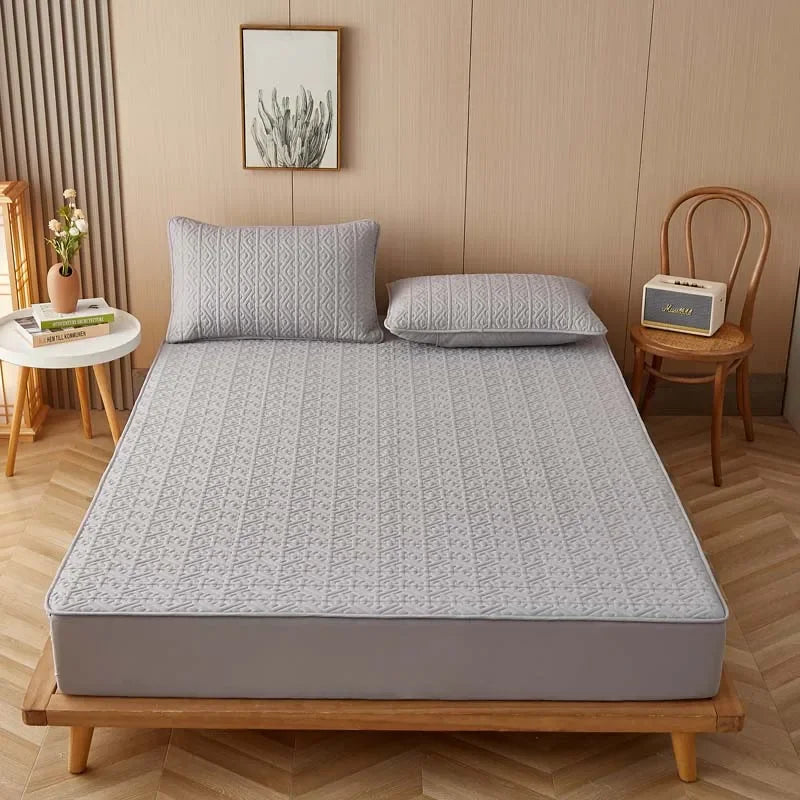 Pure Cotton Soft Quilted Mattress Cover Anti-bacterial King Size Customized Bed Pad Protector Cover Not Included Pillowcase