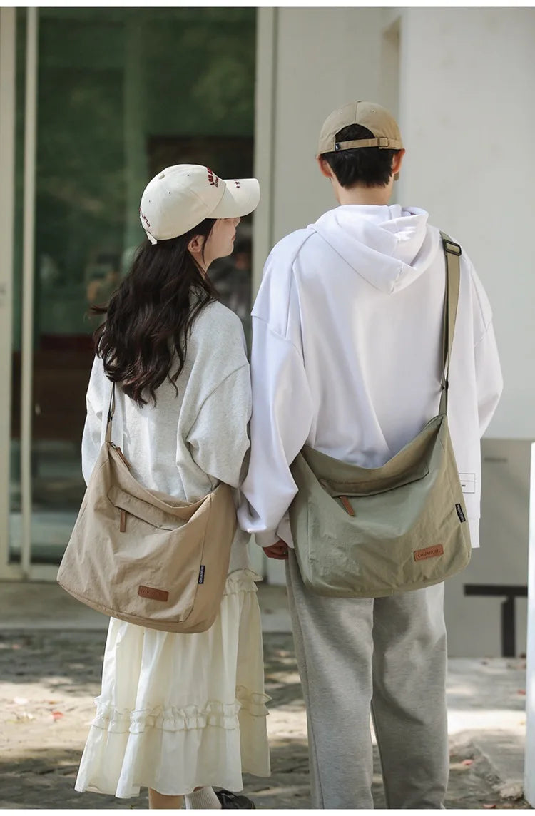 Japanese Women Men Shoulder Crossbody Bag Large Canvas Messenger Bags for Student 2024 Brand Book Bags Female Handbag Satchels
