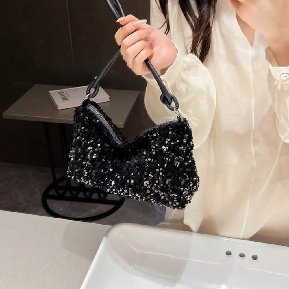 Solid Color Sequins Crossbody Bags Fashion INS Sequins Shoulder Bags Phone Purse Handbag Evening Clutch Bag Girl DIY