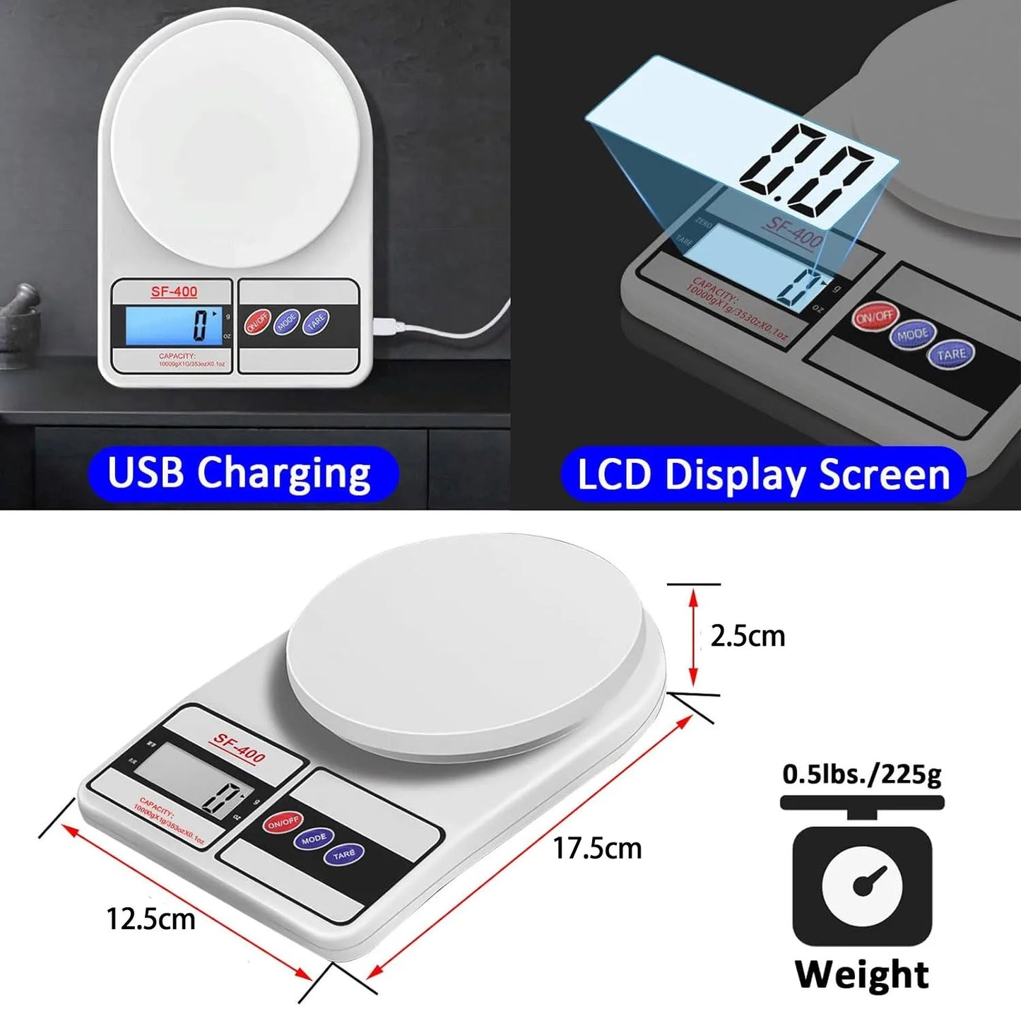 Digital Kitchen Scale 5kg/1g High-Precision LED Electronic Scales Portable Food Weight Balance Measuring Home Kitchen Tools