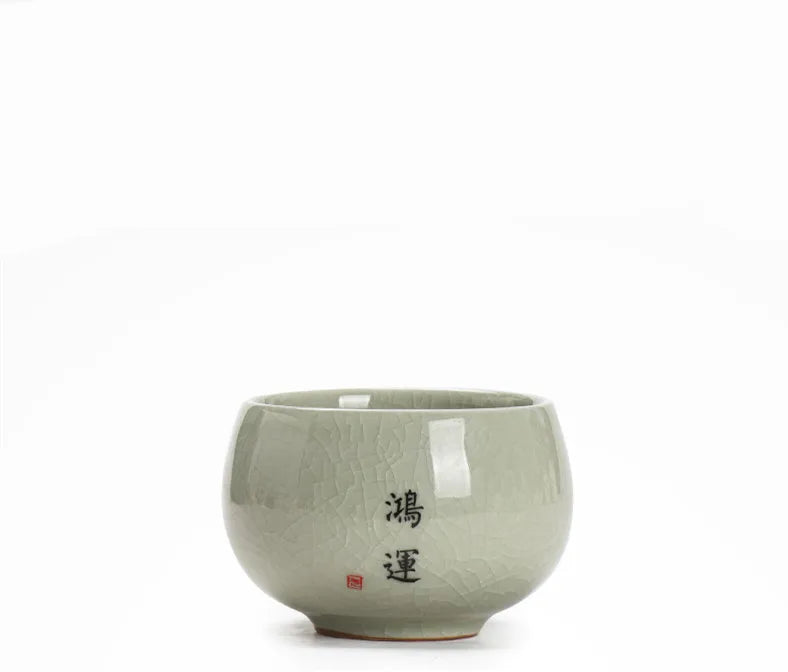 140ml Exquisite Ice Crack Glaze Ceramic Tea Cups Hand-painted Porcelain Master Cup Exquisite Teacup Tea Accessories