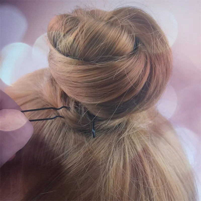 50pcs 6cm U Shaped Bun Hair Pin Hairpin Clip Gum Buckle Barrette Plier for Summer Women Bridal Accessories Headdress Decoration