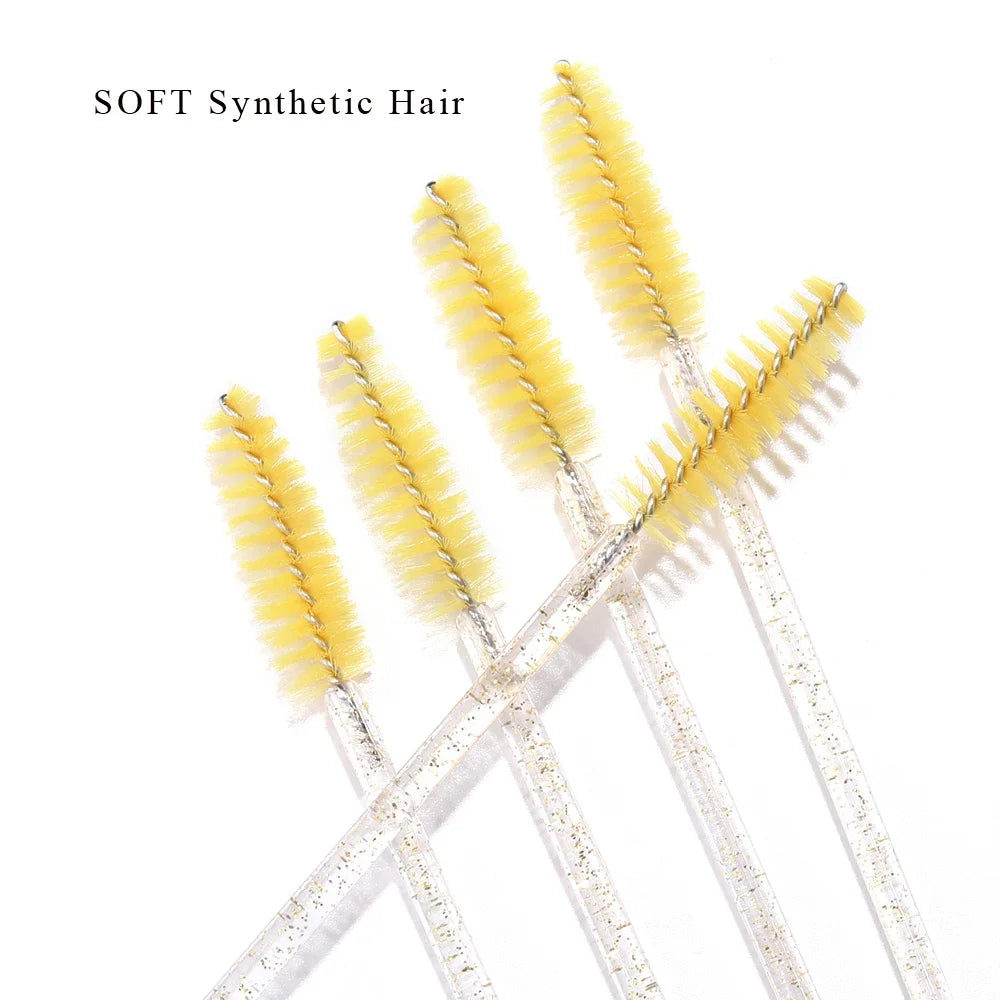 Wholesale 50pcs Disposable Eyelash Brushes Extension Crystal Eyebrow Brush Mascara Wand Eye Lashes Cosmetic Tool Makeup Beauty