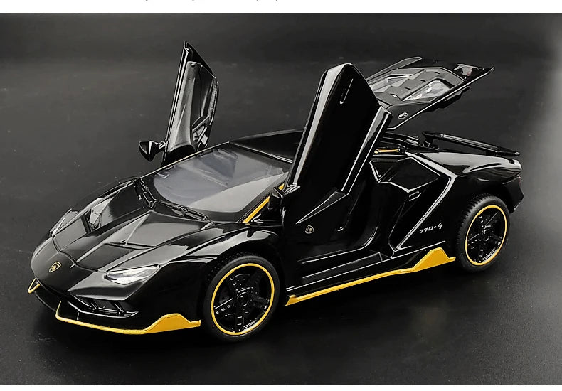 1:32 Lamborghinis LP770-4 750 Alloy Sports Car Model Diecasts Metal Pull Back Sound And Light Car Model Kids Toy Collection Gift